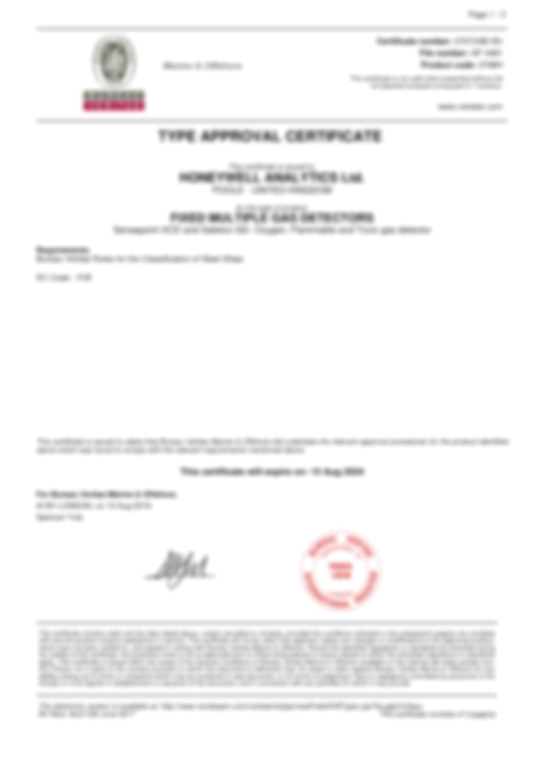 BV Marine Type Approval