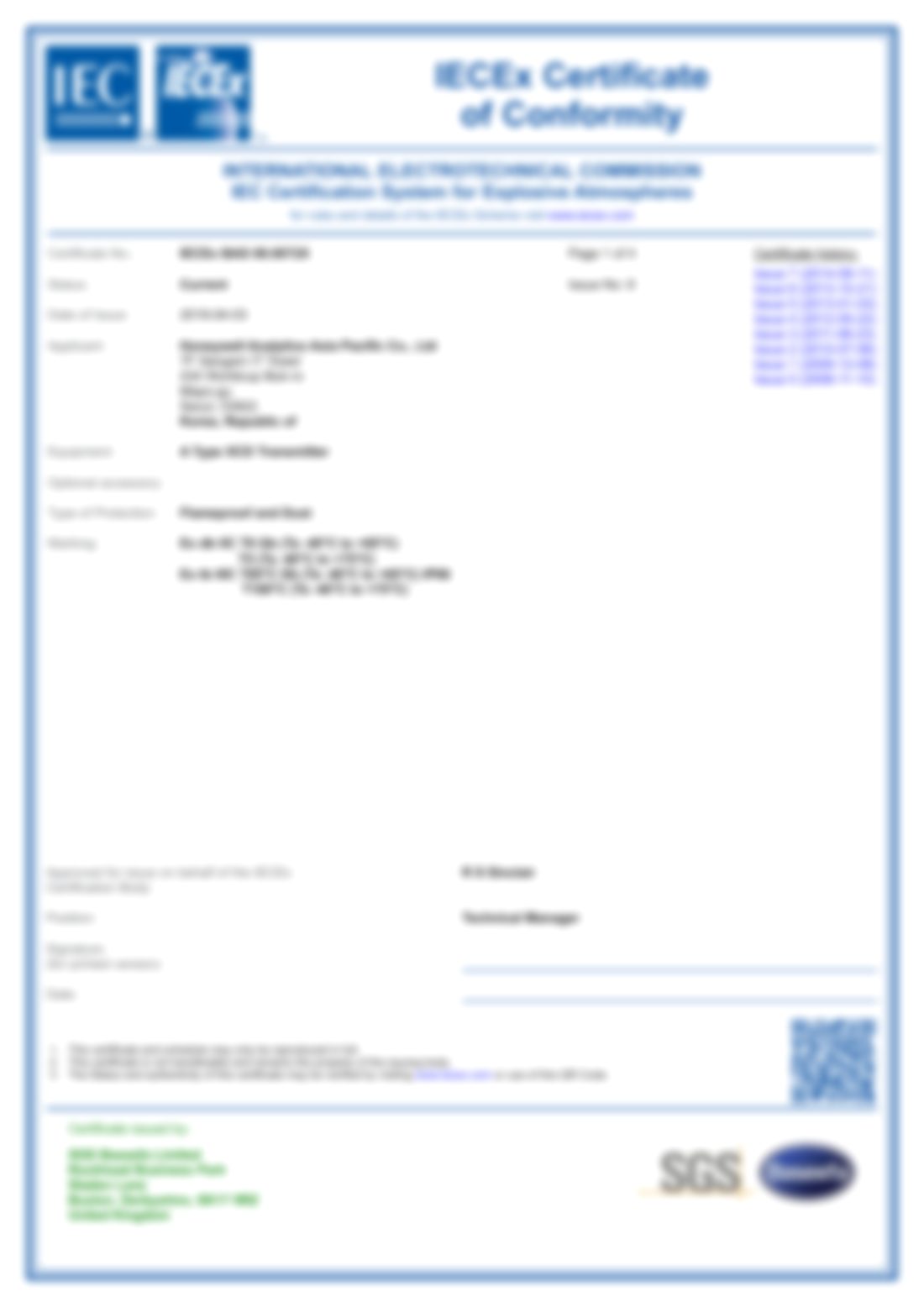 IECEx Certificate