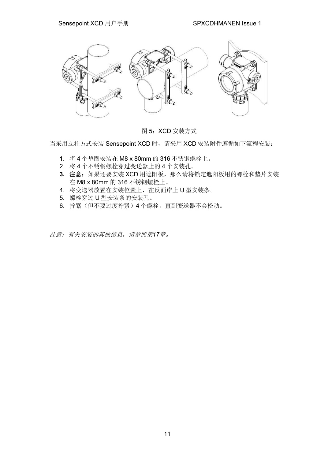Sensepoint XCD installation diagram