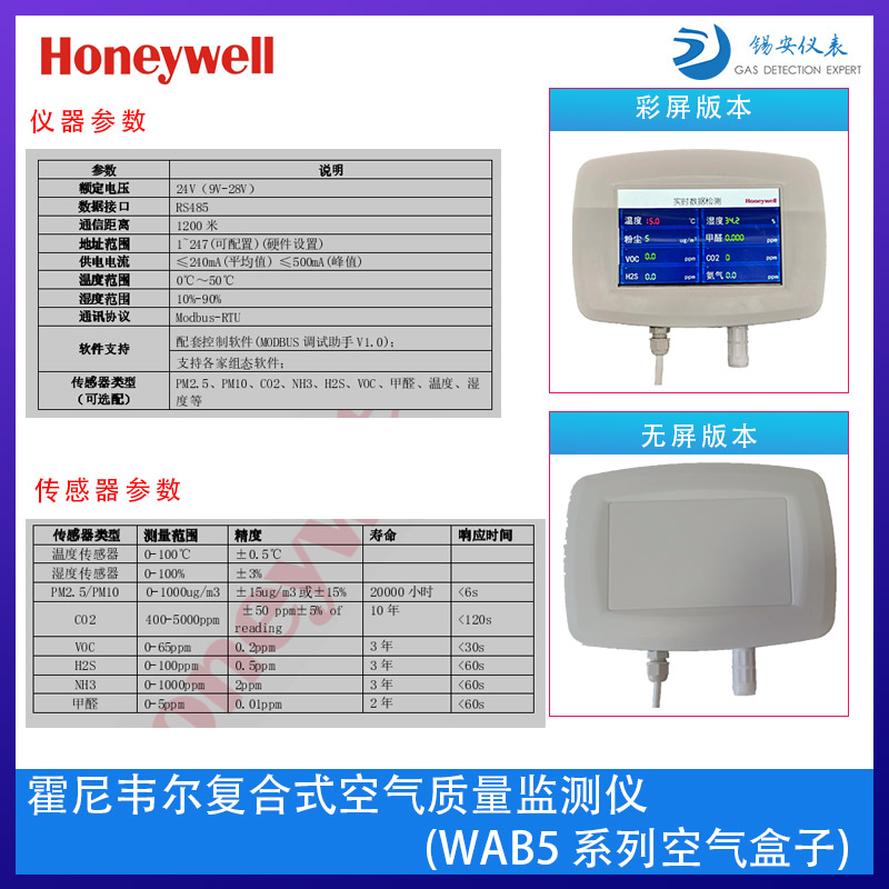 Honeywell Air Treatment Monitor WAB5 Series Air Box